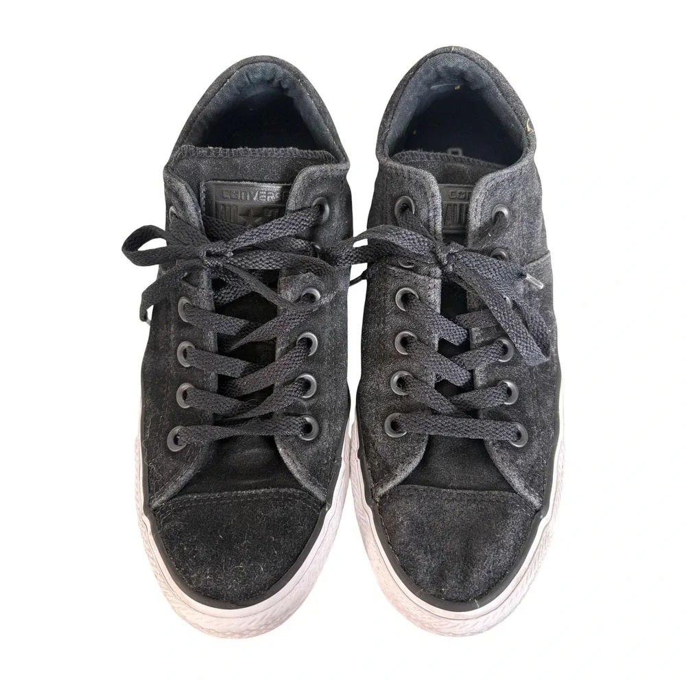 Converse Chuck Taylor All Star Madison Black Suede Low Top Sneakers 557978C 8W - Picture 2 of 8
